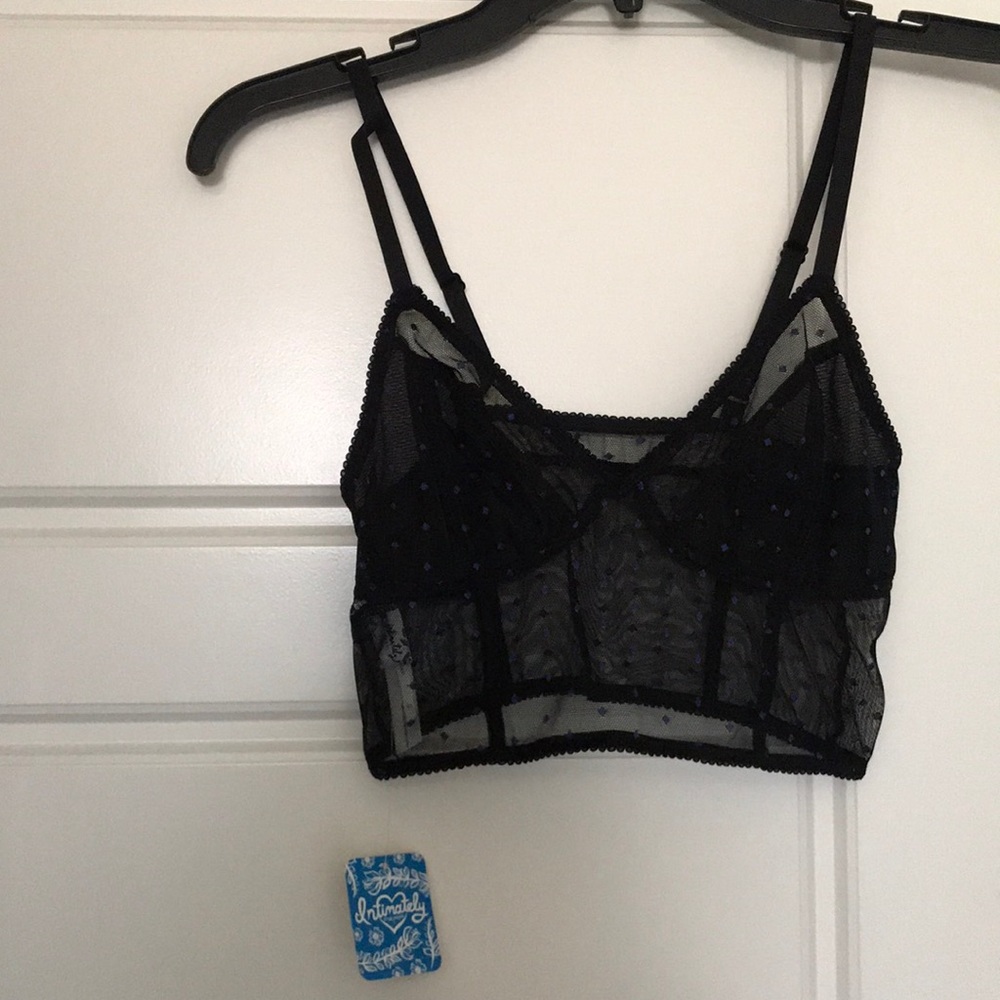 Free People Intimately sheer black bra
